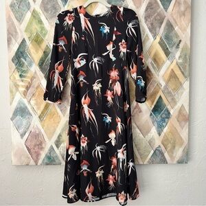 H&M Black Floral Print Dress